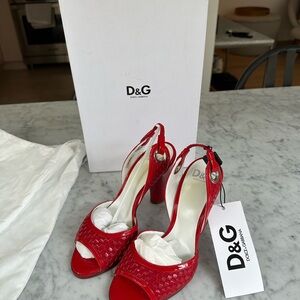 D&G Red Open-Toe Heels